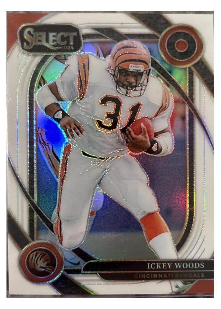 2024 Panini Select Base Set Ickey Woods White Prizm #260 card