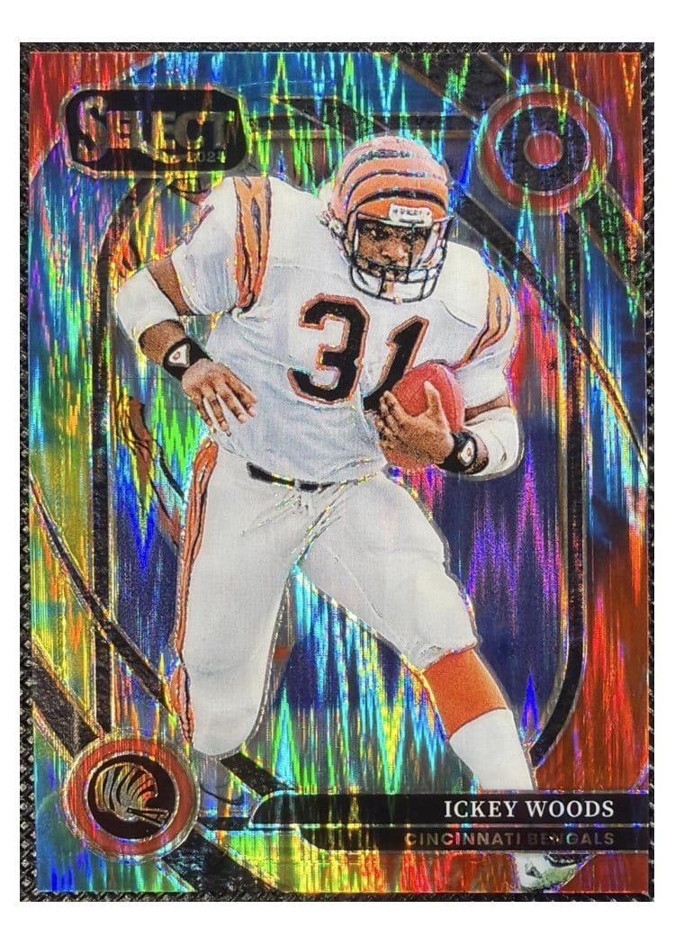 2024 Panini Select Base Set Ickey Woods Tie-Dye Prizm Shock #260