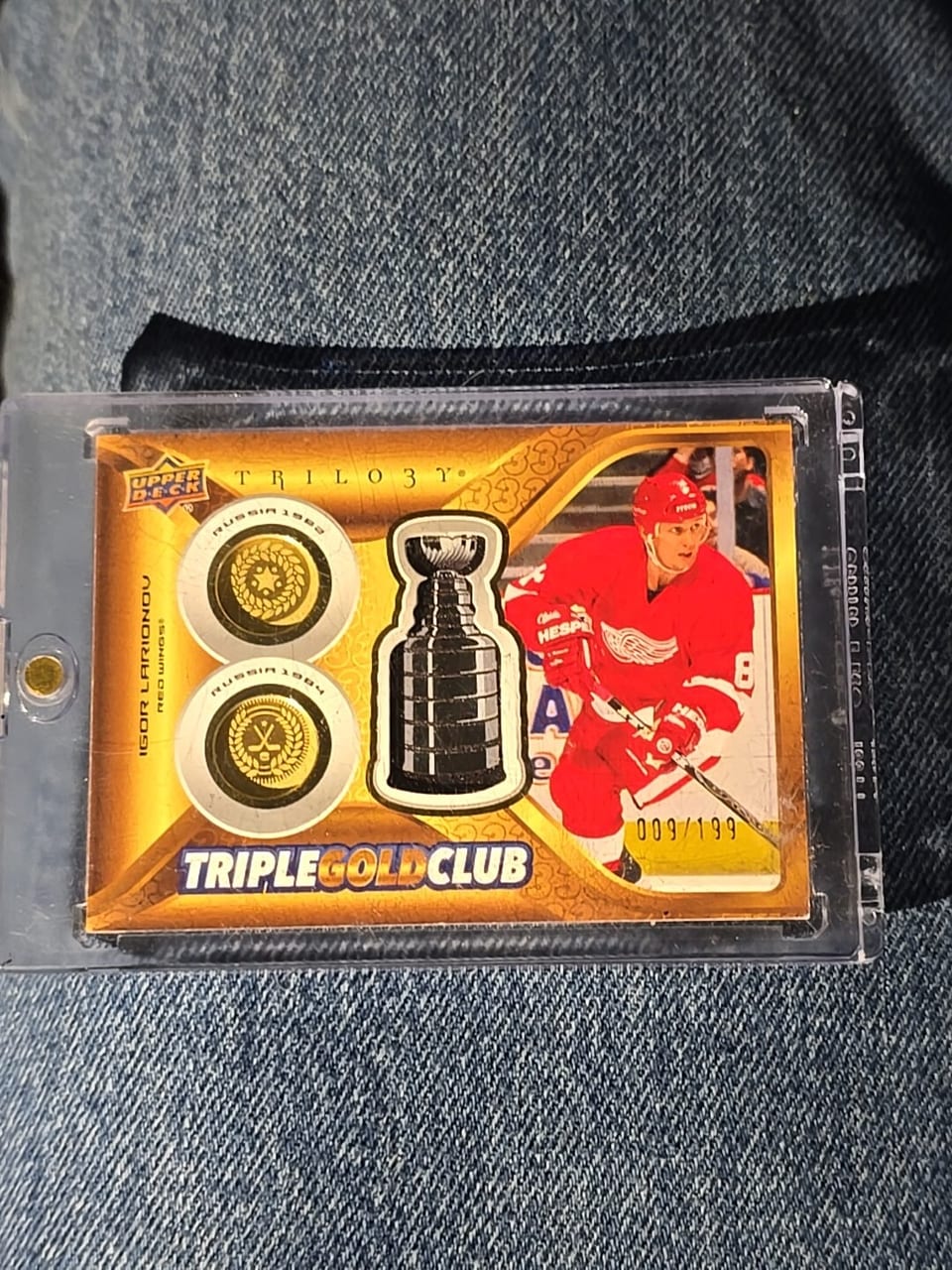 2023-24 Upper Deck Trilogy Triple Gold Club Igor Larionov #TGC-IL card