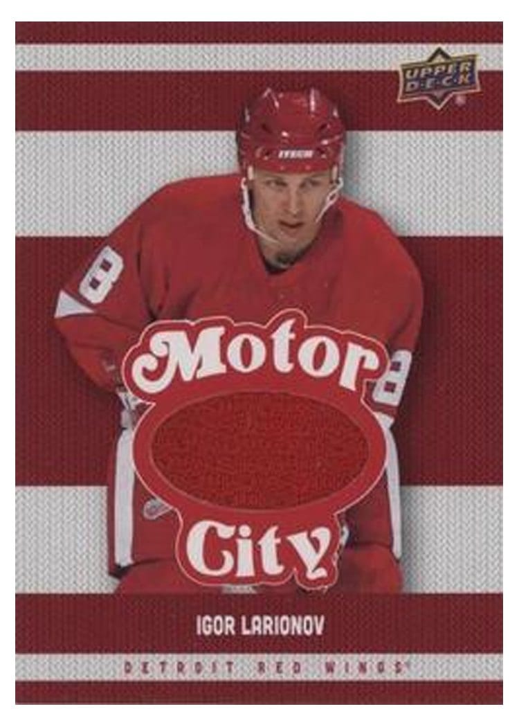 2025-26 Upper Deck Detroit Red Wings Centennial Motor City Materials Igor Larionov #MCM-IL card