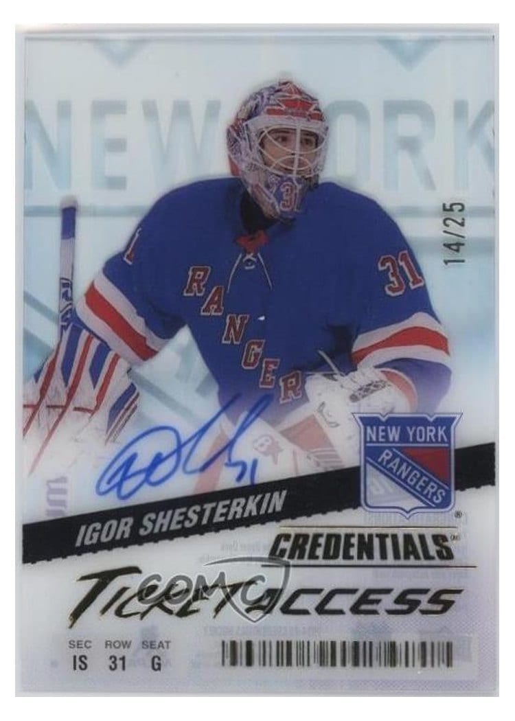 2024-25 Upper Deck Credentials Acetate Ticket Access Igor Shesterkin #TA-IS card