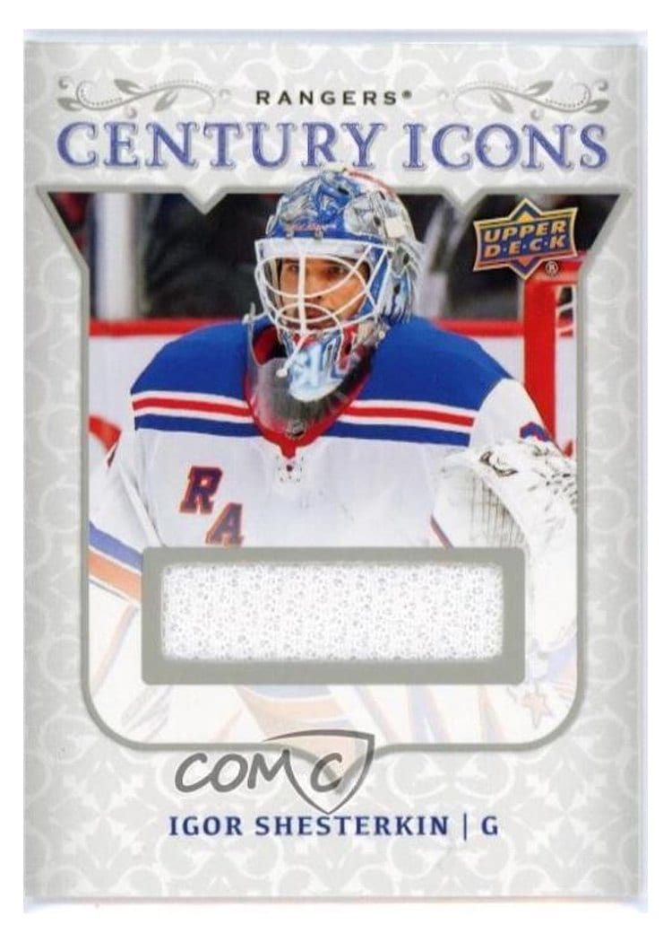 2025-26 Upper Deck New York Rangers Centennial Century Icon Relics Igor Shesterkin #CI-IS card