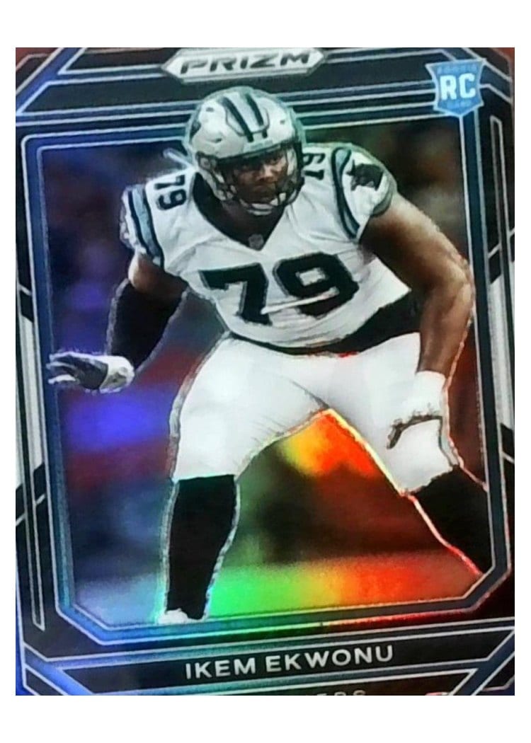 2022 Panini Prizm Base Set Ikem Ekwonu Red White Blue #366 card