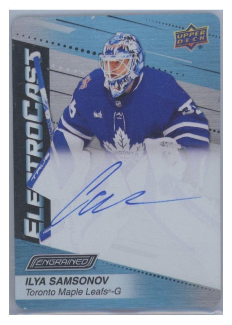 2023-24 Upper Deck Engrained ElectroCast Metal Auto Ilya Samsonov #EC-27 card