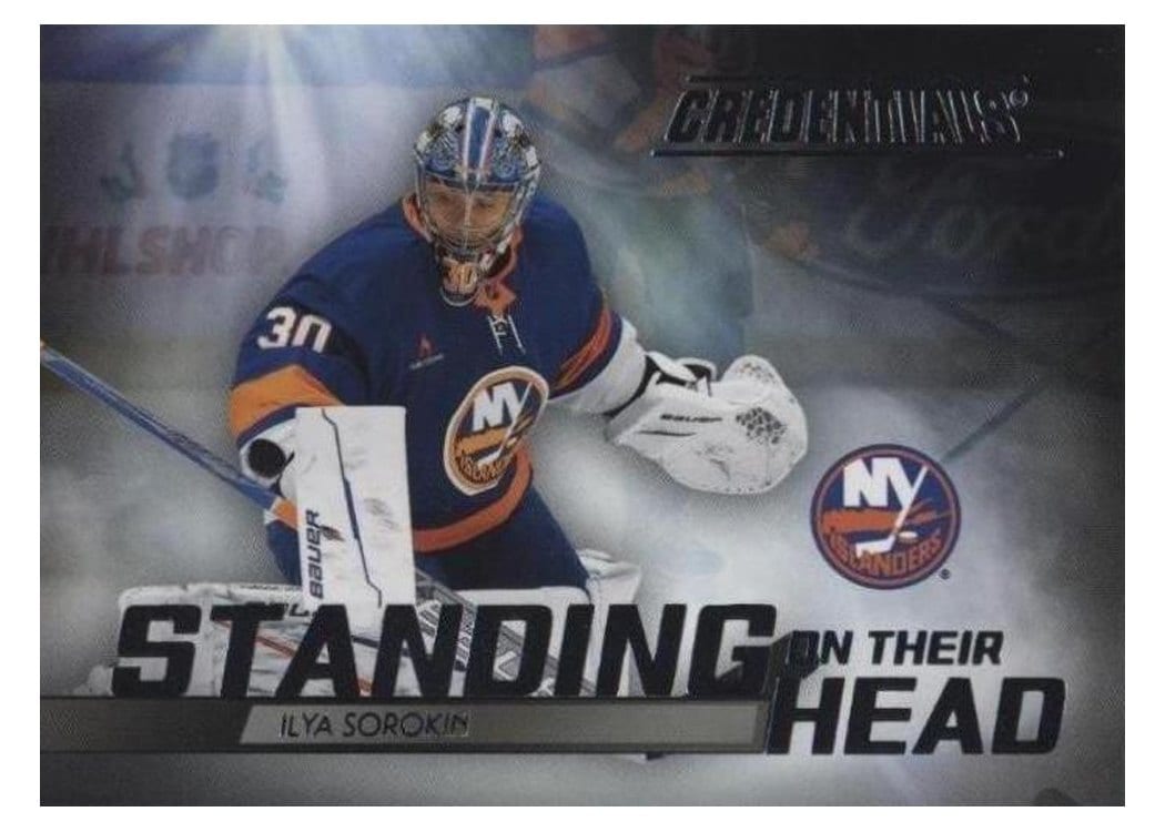 2025-26 Upper Deck Credentials Standing on Their Head Ilya Sorokin #SH-14 card