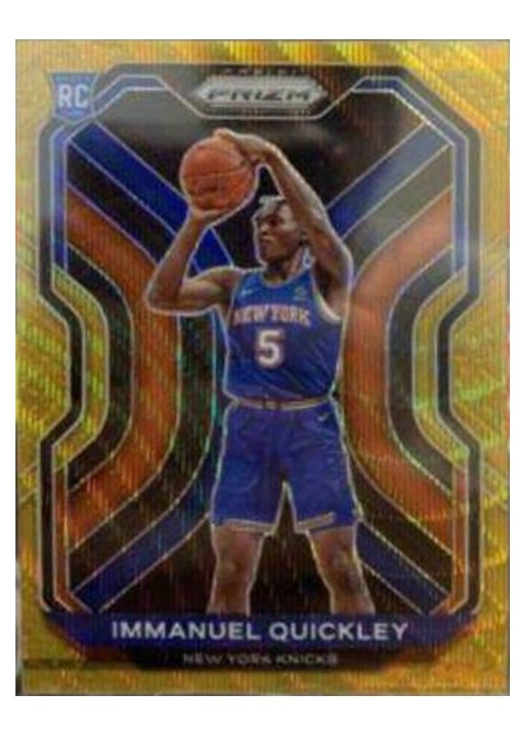 2020-21 Panini Prizm Base Set Immanuel Quickley Gold Wave Prizm #296 card