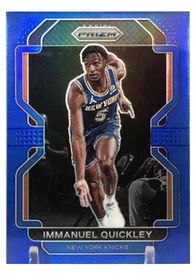 2021-22 Panini Prizm Base Set Immanuel Quickley Blue Prizm #129 card