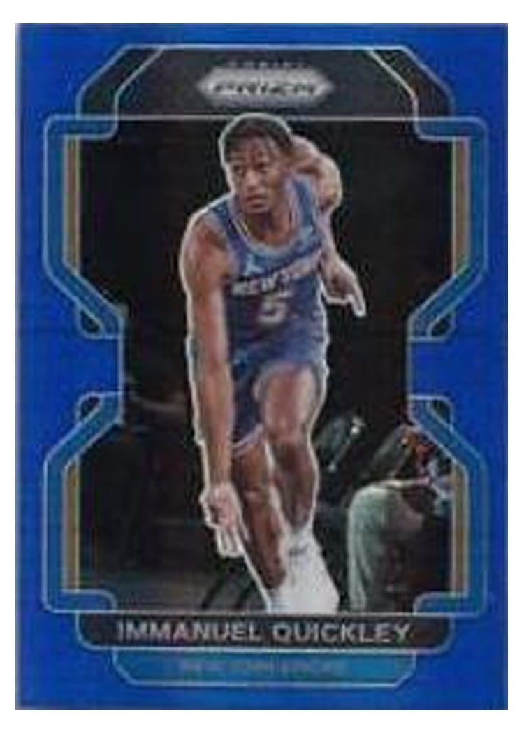 2021-22 Panini Prizm Base Set Immanuel Quickley Blue Hyper Prizm #129 card