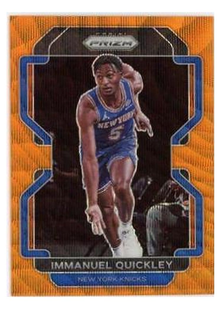 2021-22 Panini Prizm Base Set Immanuel Quickley Orange Wave #129 card