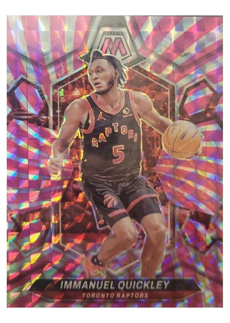 2023-24 Panini Mosaic Base Set Immanuel Quickley Pink Swirl FOTL #114 card