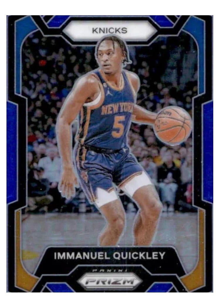 2023-24 Panini Prizm Base Set Immanuel Quickley Blue #33 card