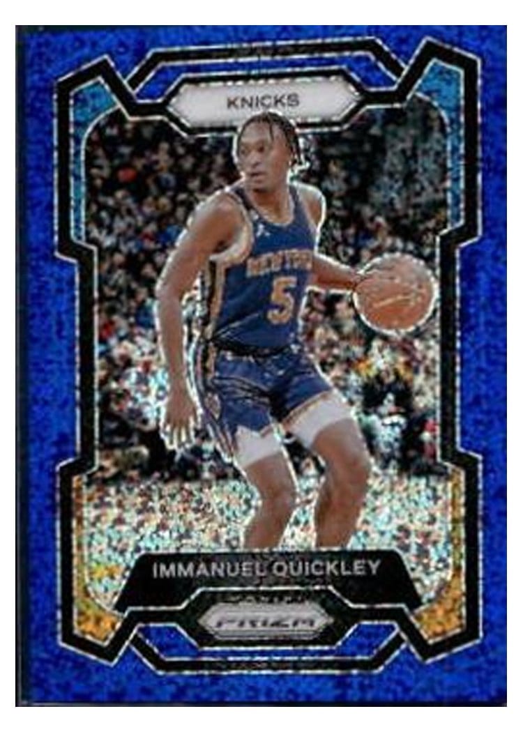 2023-24 Panini Prizm Base Set Immanuel Quickley Blue Sparkle #33 card