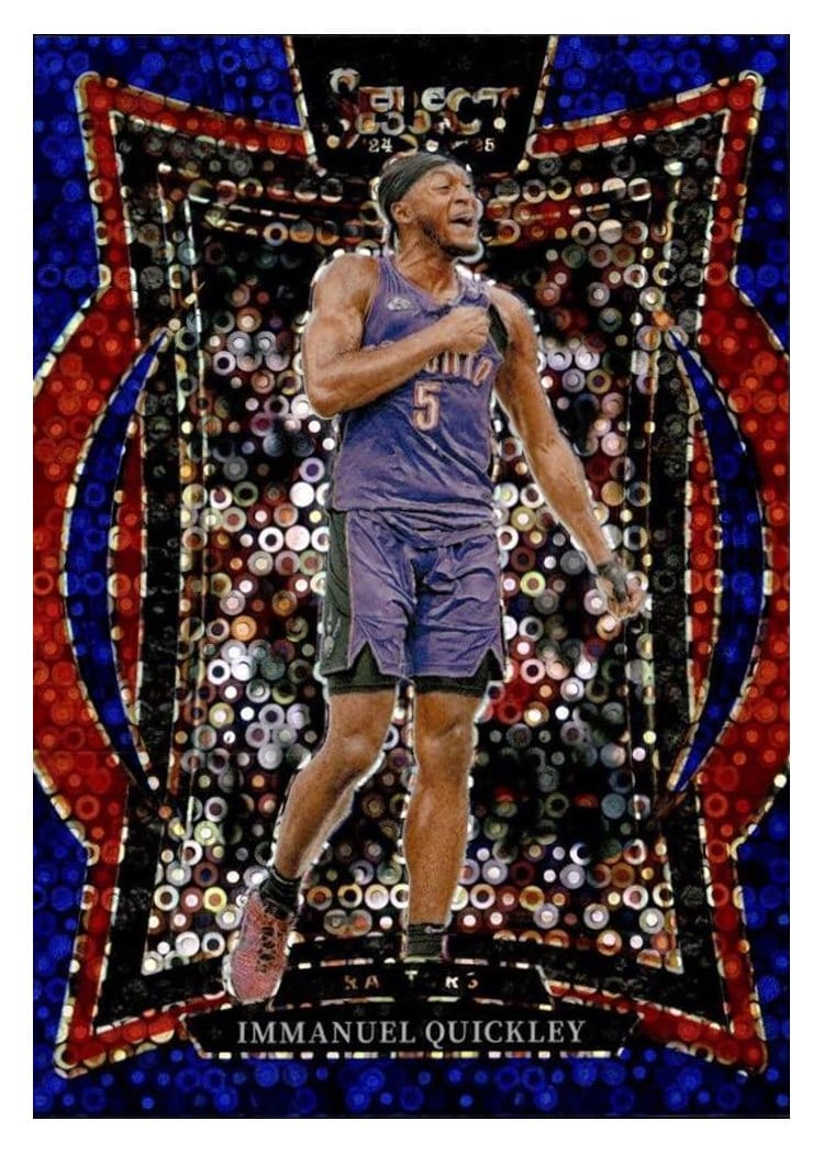 2024-25 Panini Select Base Set Immanuel Quickley Blue Disco Prizm #41 card
