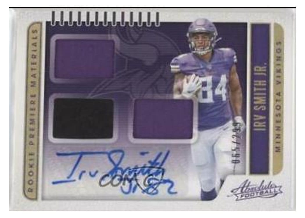 2019 Panini Absolute Rookie Premiere Materials Autos Irv Smith Jr #221