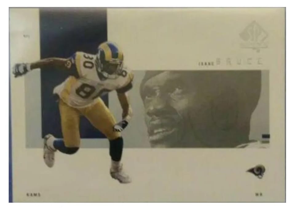 2001 SP Authentic Isaac Bruce #74 card