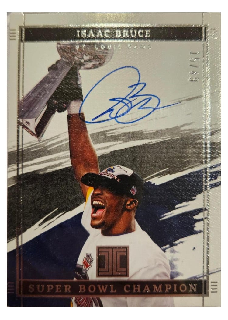2022 Panini Impeccable Super Bowl Champion Signatures Isaac Bruce #SBC-IBR card