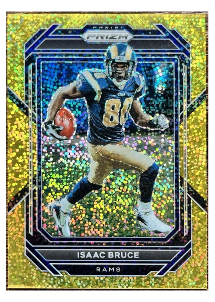 2022 Panini Prizm Base Set Isaac Bruce Gold Sparkle #168 card