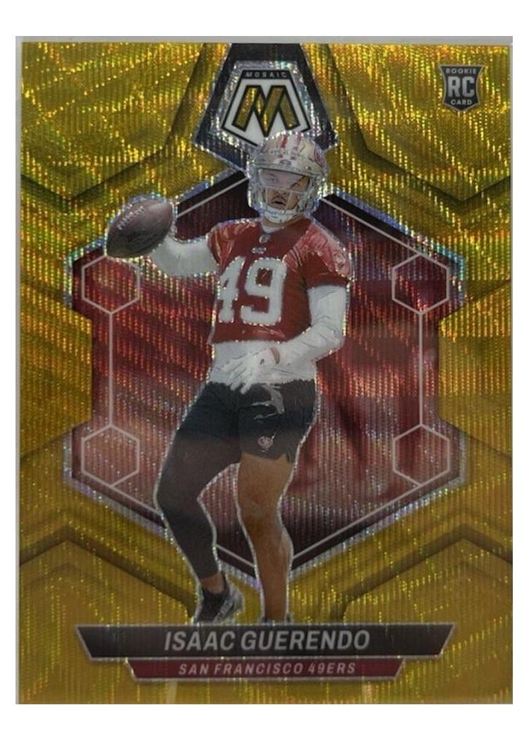2024 Panini Mosaic Base Set Isaac Guerendo Gold Wave #388 card