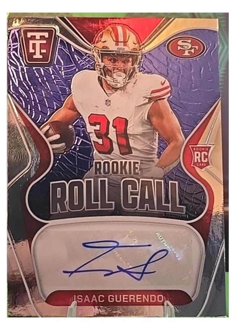 2024 Panini Totally Certified Rookie Roll Call Isaac Guerendo #14 card