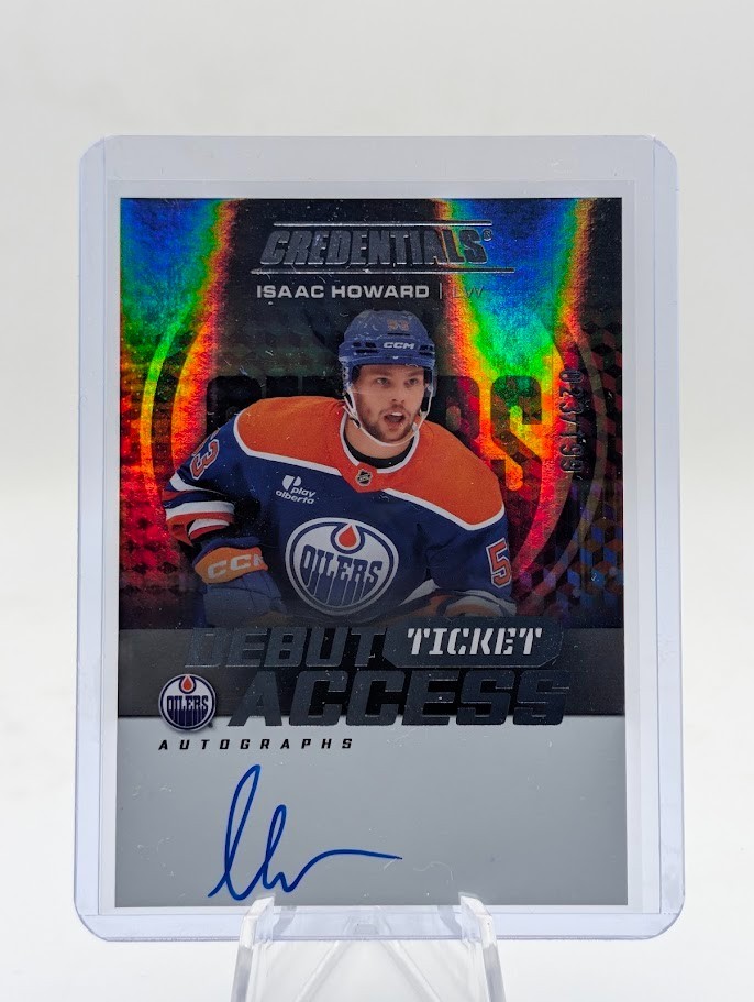 2025-26 Upper Deck Credentials Debut Ticket Access Autographs Isaac Howard #DTA-IH card