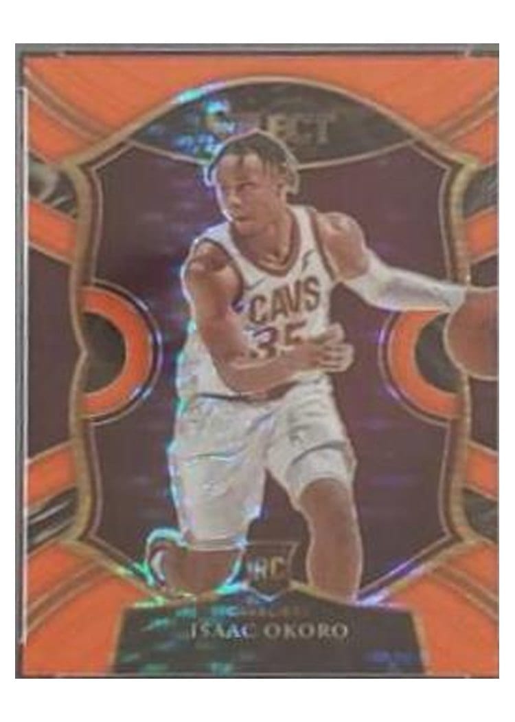 2020-21 Panini Select Base Set Isaac Okoro Neon Orange Pulsar #296 card