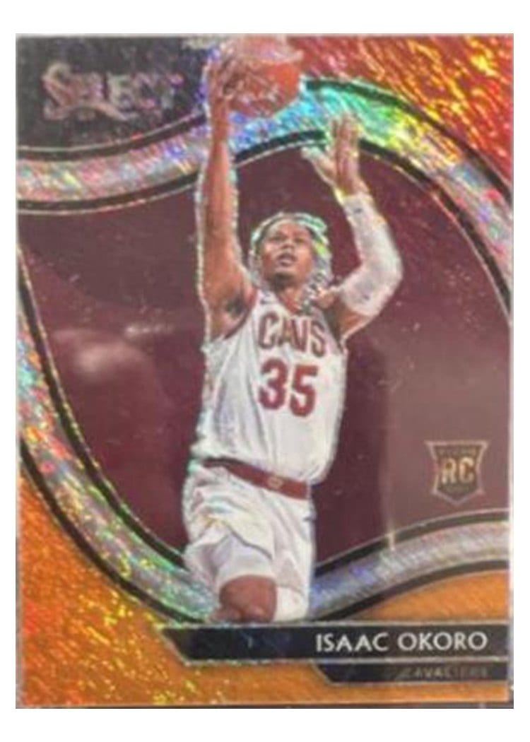 2020-21 Panini Select Base Set Isaac Okoro Red White Orange Flash #296 card