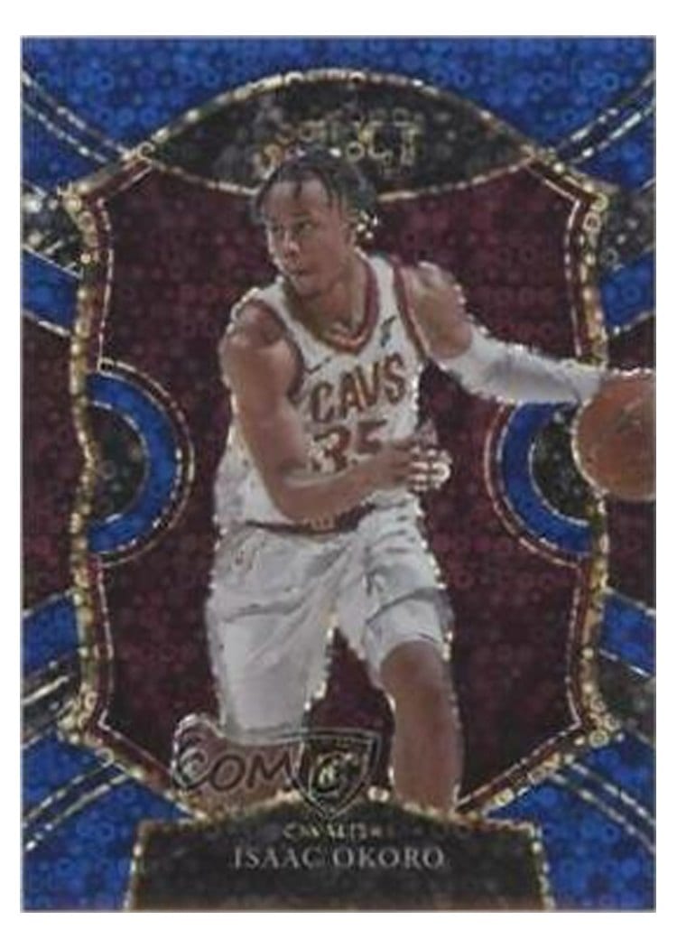 2020-21 Panini Select Base Set Isaac Okoro Blue Disco Prizm #65 card