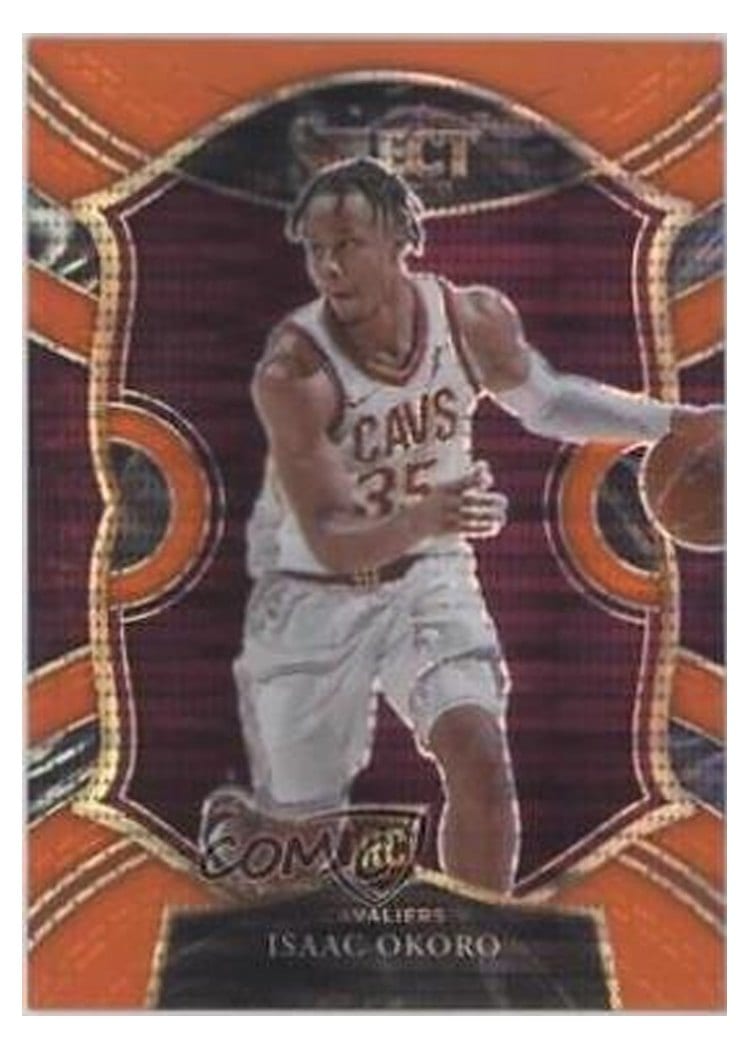 2020-21 Panini Select Base Set Isaac Okoro Neon Orange Pulsar #65 card