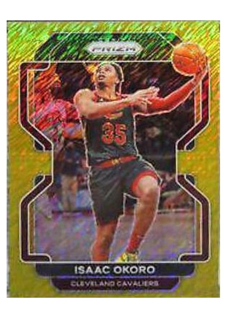 2021-22 Panini Prizm Base Set Isaac Okoro Gold Shimmer #212 card