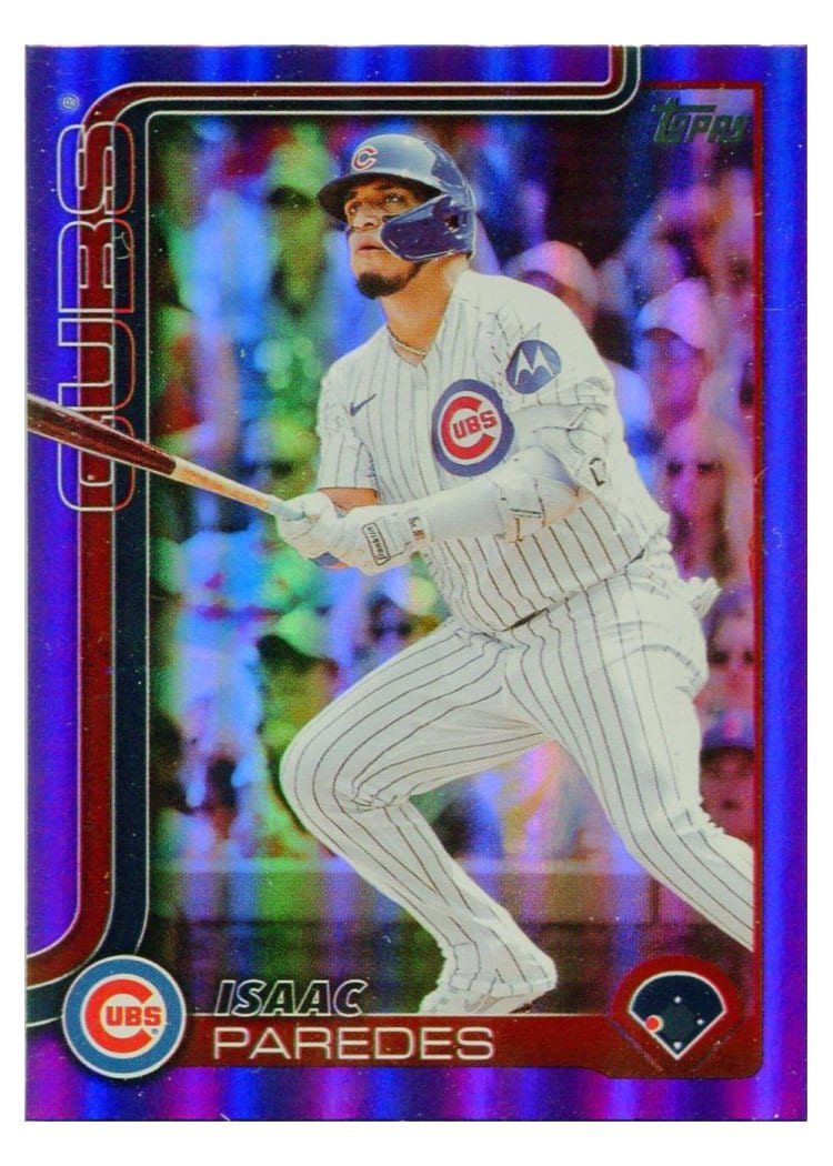 2025 Topps Base Set Isaac Paredes Purple Rainbow #138 card