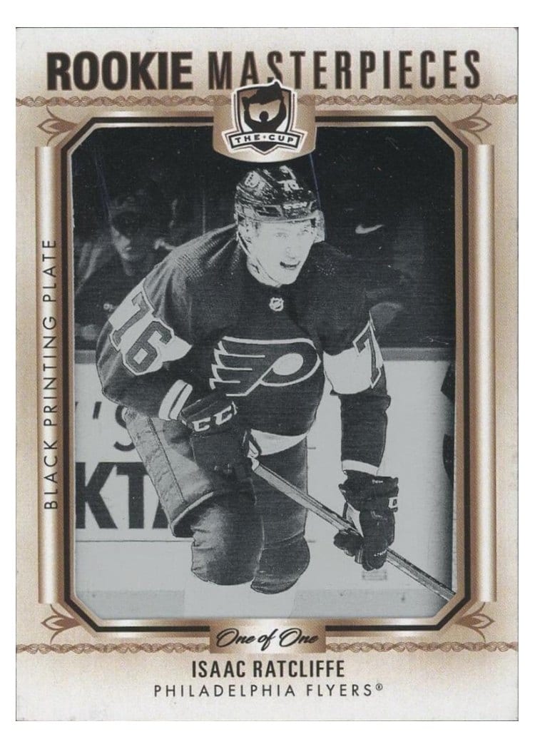 2022-23 Upper Deck The Cup Rookie Masterpiece Printing Plates - Exquisite Collection Rookies (Ice) Isaac Ratcliffe #R1 card