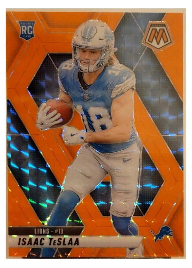 2025 Panini Mosaic Base Set Isaac TeSlaa Orange Fluorescent #319 card