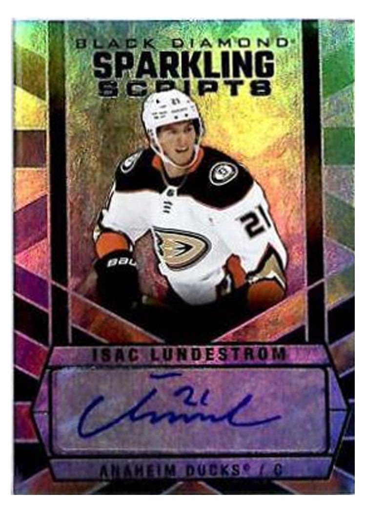 2022-23 Upper Deck Black Diamond Sparkling Scripts Isac Lundestrom #SC-IL card