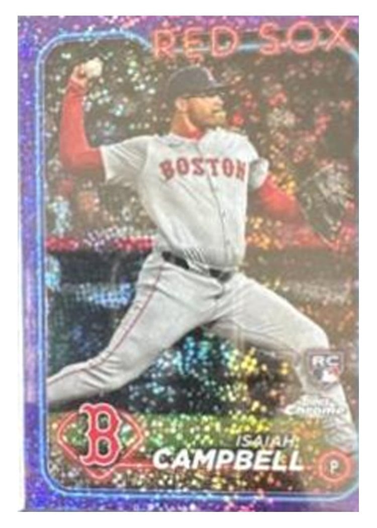 2024 Topps Chrome Base Set Isaiah Campbell Purple Speckle Refractor #76 card