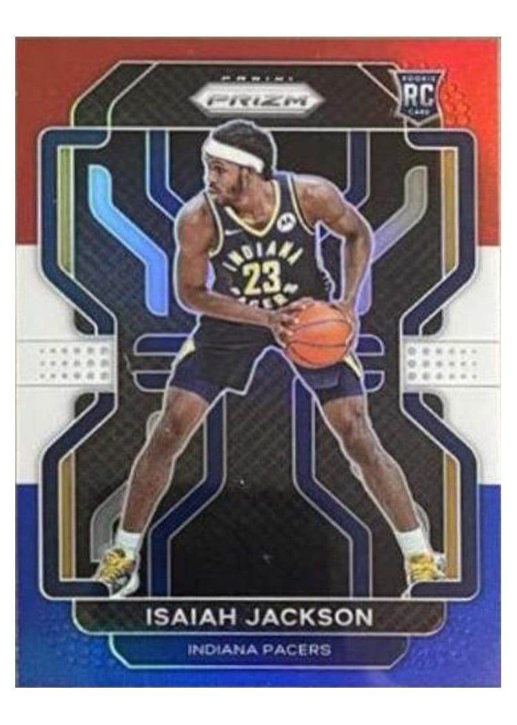 2021-22 Panini Prizm Base Set Isaiah Jackson Blue Wave #309 card