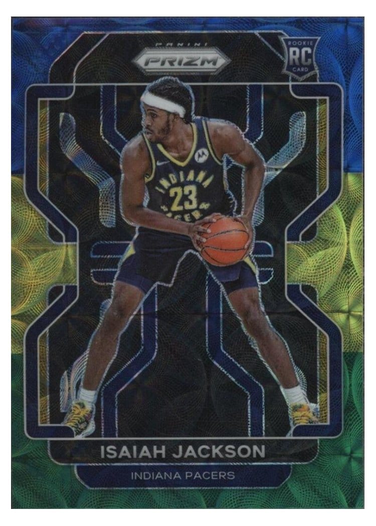 2021-22 Panini Prizm Base Set Isaiah Jackson Blue Yellow Green Choice Prizm #309 card