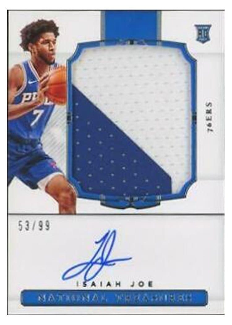 2020-21 Panini National Treasures Rookie Patch Autographs Isaiah Joe #104 card