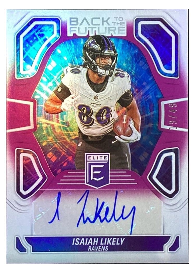 2024 Donruss Elite Back to the Future Signatures Isaiah Likely #BTF-ILI card