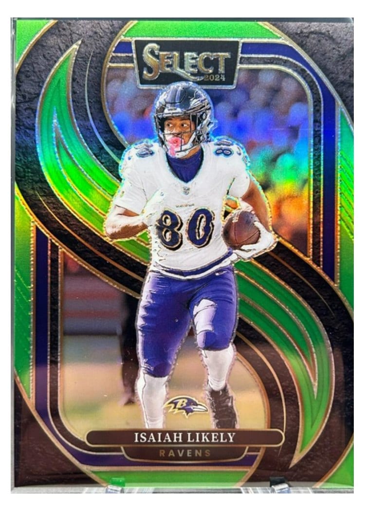 2024 Panini Select Base Set Isaiah Likely Neon Green Prizm #161 card