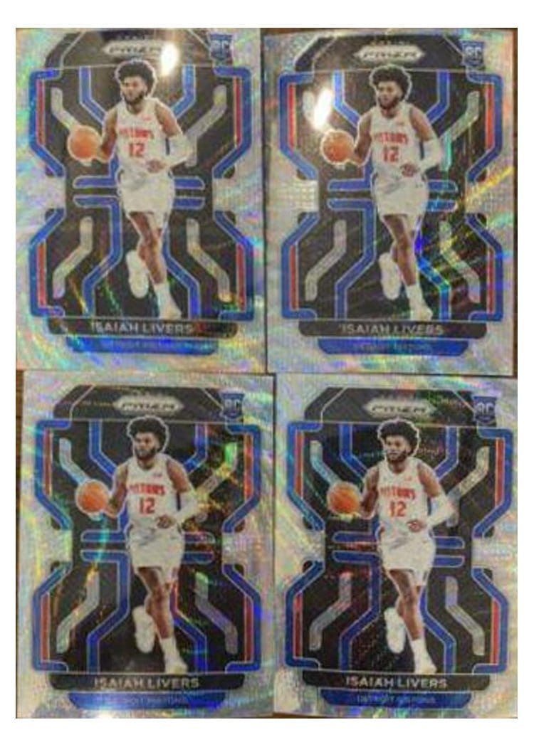 2021-22 Panini Prizm Base Set Isaiah Livers Gold Wave #296 card