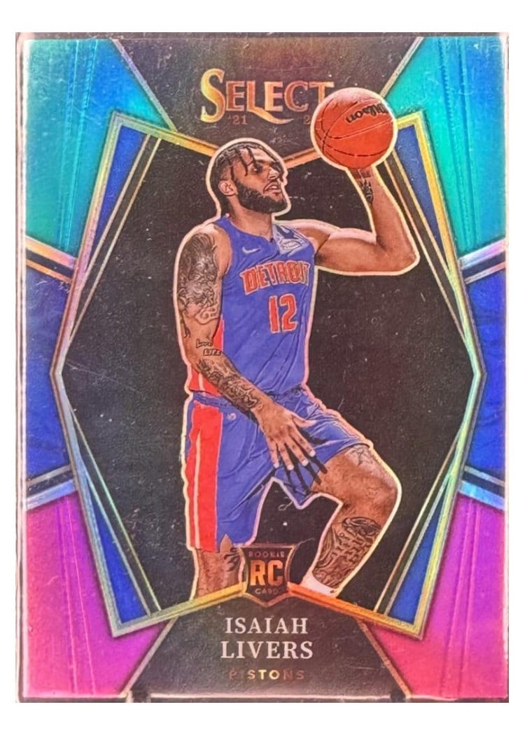 2021-22 Panini Select Base Set Isaiah Livers Teal White Pink Prizm #160 card
