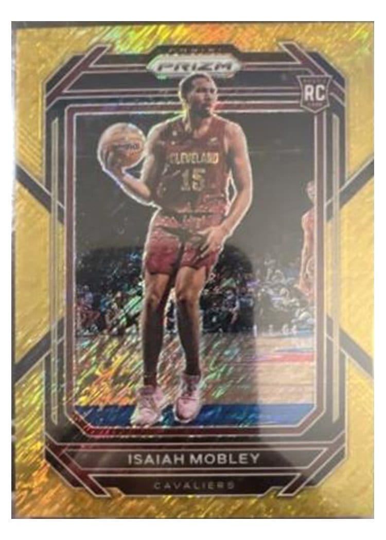 2022-23 Panini Prizm Base Set Isaiah Mobley Gold Wave Prizm #252 card