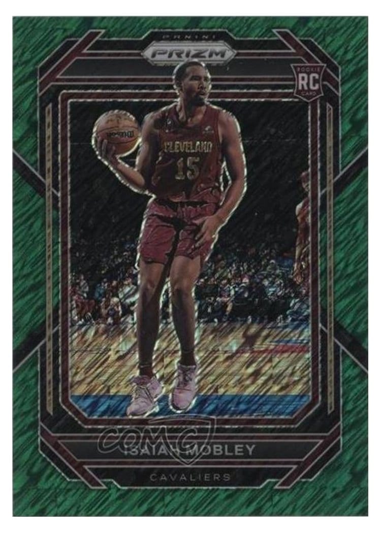 2022-23 Panini Prizm Base Set Isaiah Mobley Green Shimmer Prizm #252 card