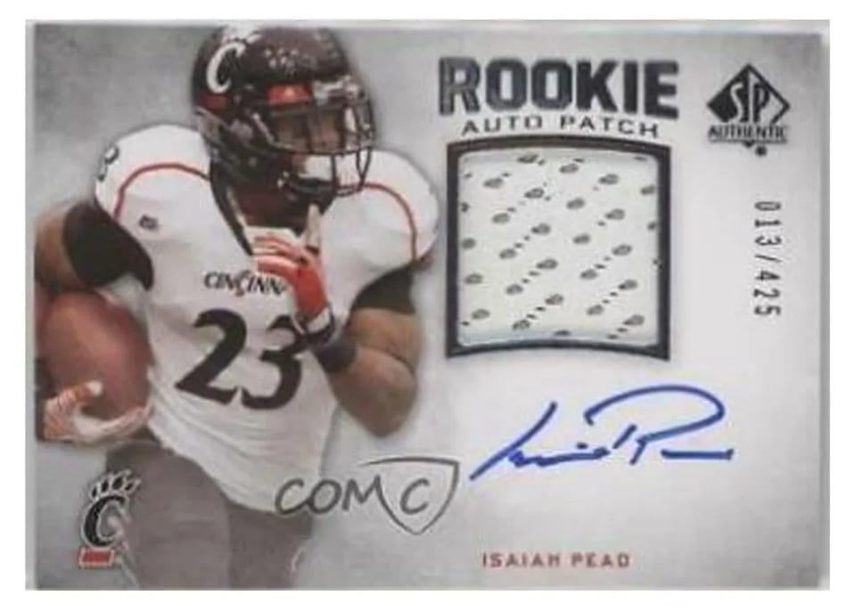 2012 SP Authentic Isaiah Pead Autograph Patch #276 card