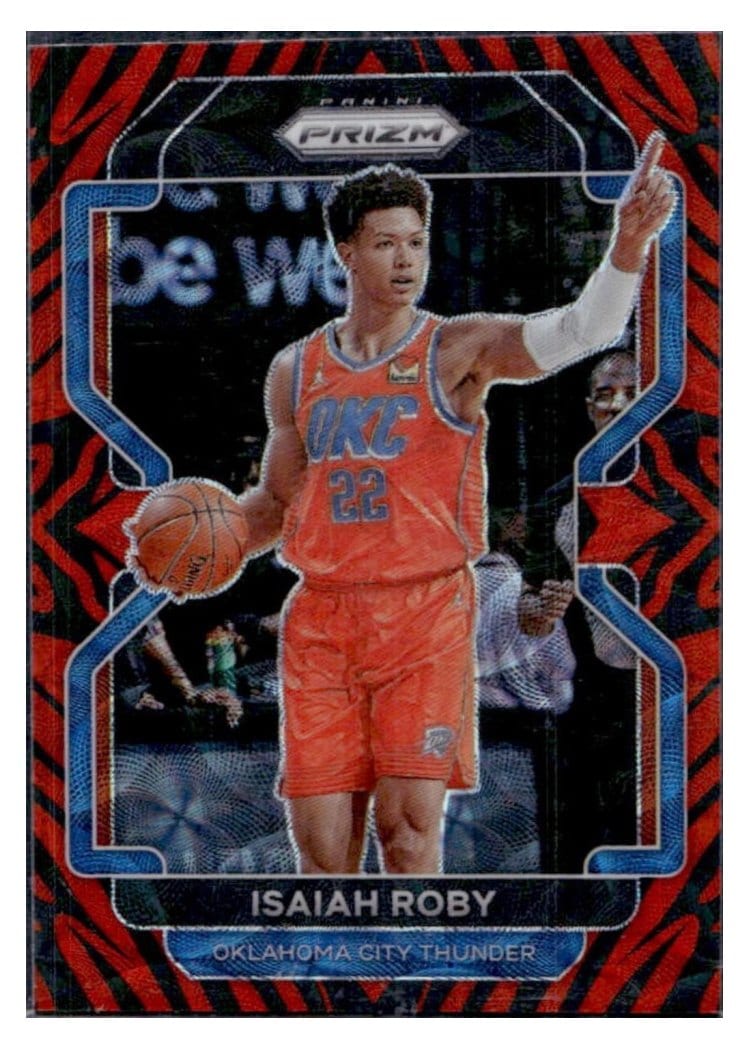 2021-22 Panini Prizm Base Set Isaiah Roby Tiger Stripe Choice Prizm #133 card