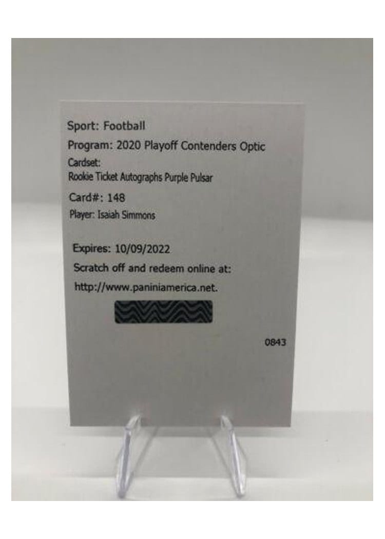 2020 Panini Contenders Optic Base Set Isaiah Simmons #148 card