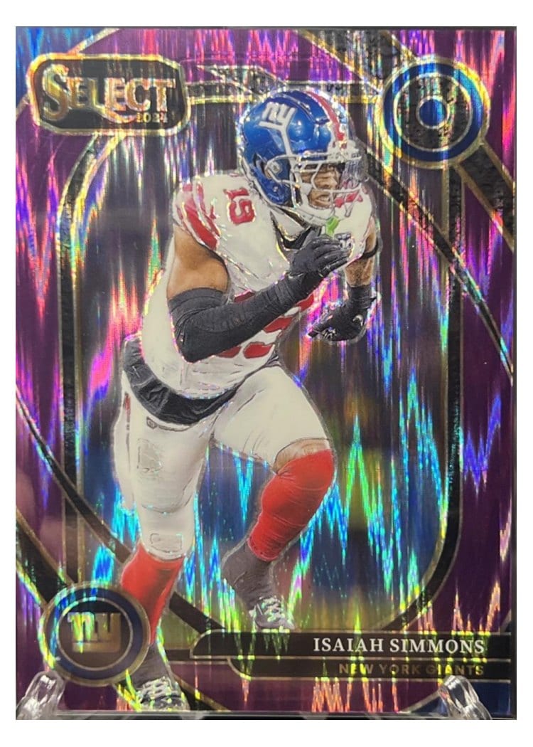 2024 Panini Select Base Set Isaiah Simmons Purple Prizm Shock #261 card