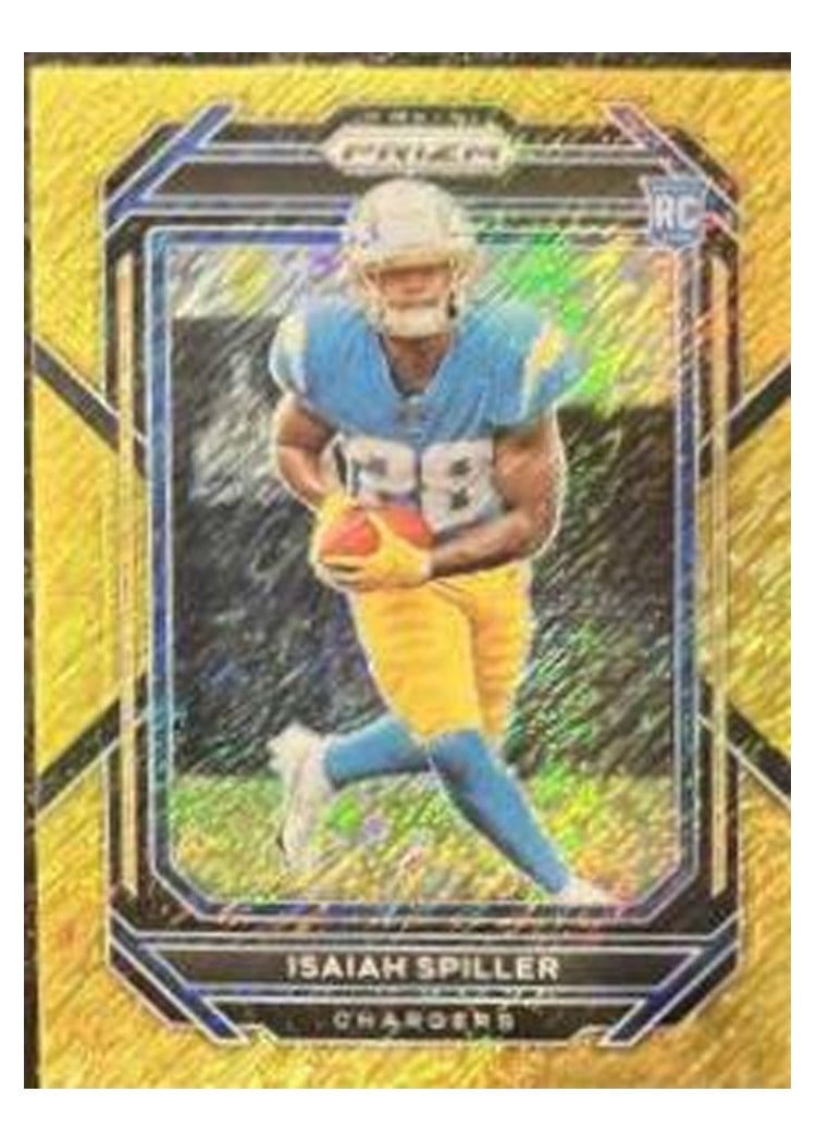 2022 Panini Prizm Base Set Isaiah Spiller Gold Shimmer #324 card
