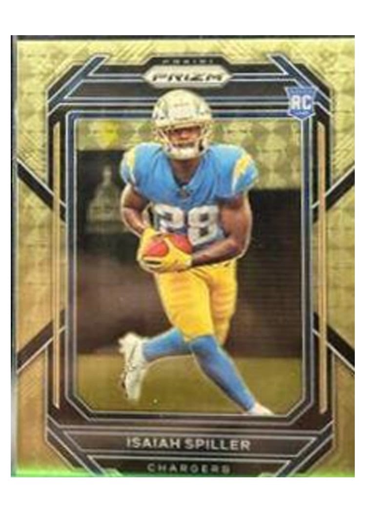 2022 Panini Prizm Base Set Isaiah Spiller Gold Vinyl #324 card