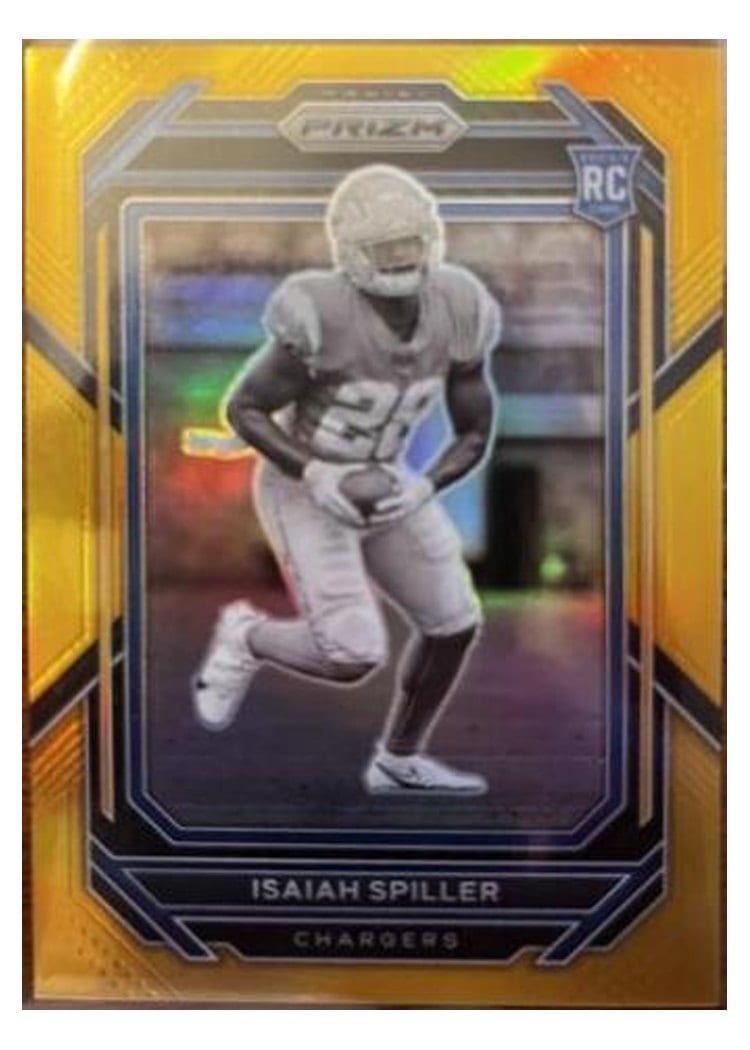 2022 Panini Prizm Base Set Isaiah Spiller SP Variation Gold #324 card